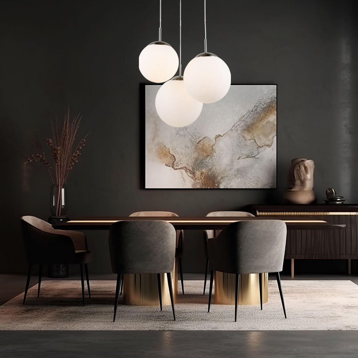 HÄNGELEUCHTE Joel Glas Weiß - Weiß, Glas (51.5/51.5/80cm) - Globo Lighting