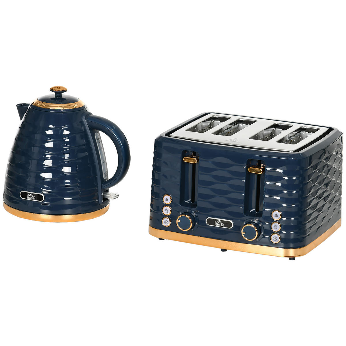 TOASTER mit Wasserkocher DE-07875 Blau - Blau, Kunststoff (19.5/23.2/24.1cm) - ComfortXL