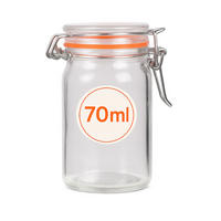 EINMACHGLAS-SET mit Bügelverschluss 70ml 1er-Pack - Transparent, Glas (0.07L)
