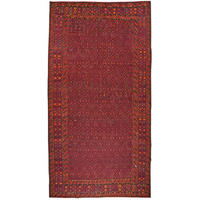 HANDWEBTEPPICH Kelim Kordi Rot 400/204 cm Schurwolle - Rot, Textil (204/400cm) - Looma