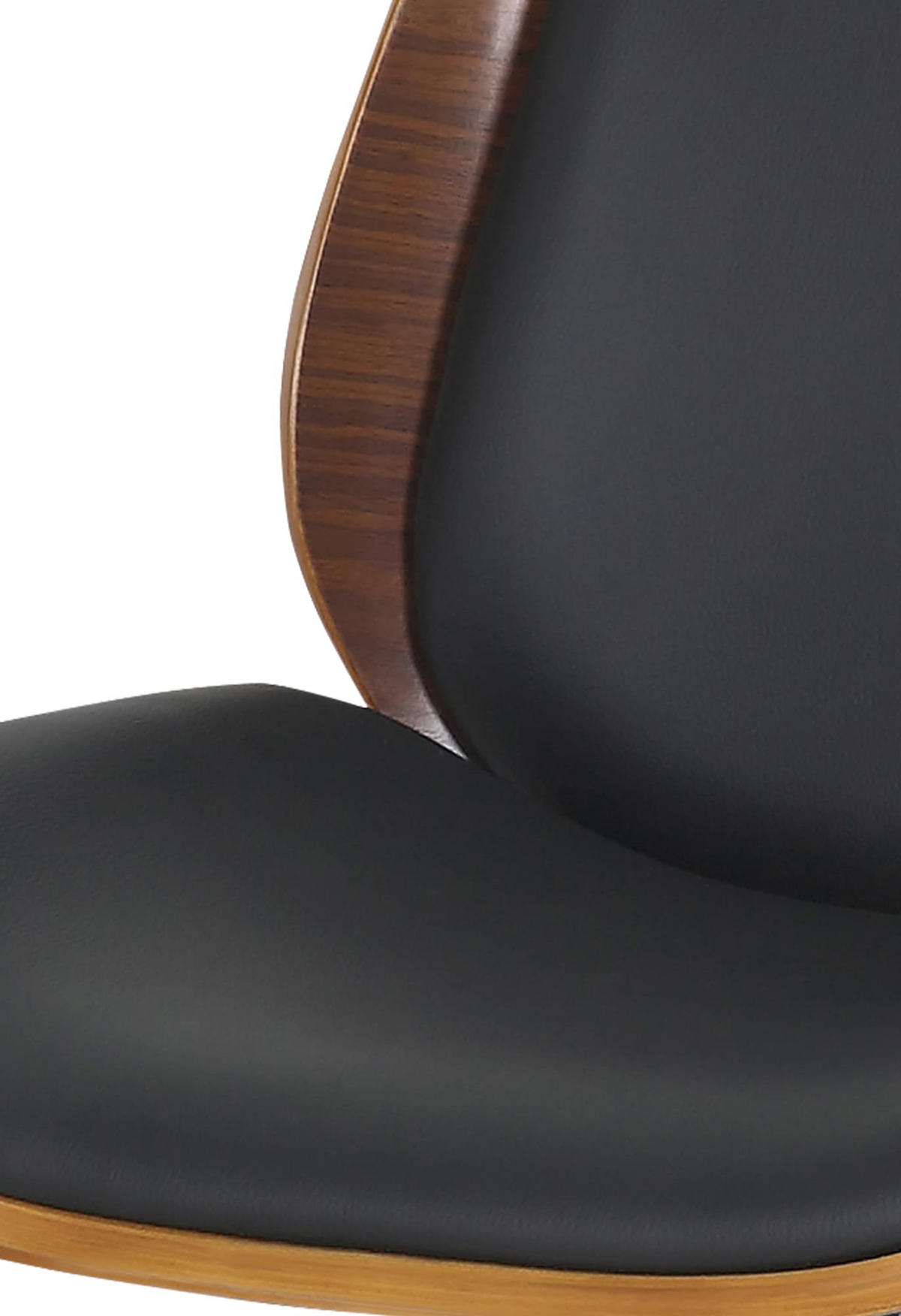 DREHSTUHL Lederlook Walnuss/Schwarz - Chromfarben/Walnussfarben, Textil/Metall (49.5/90/57cm) - CLP