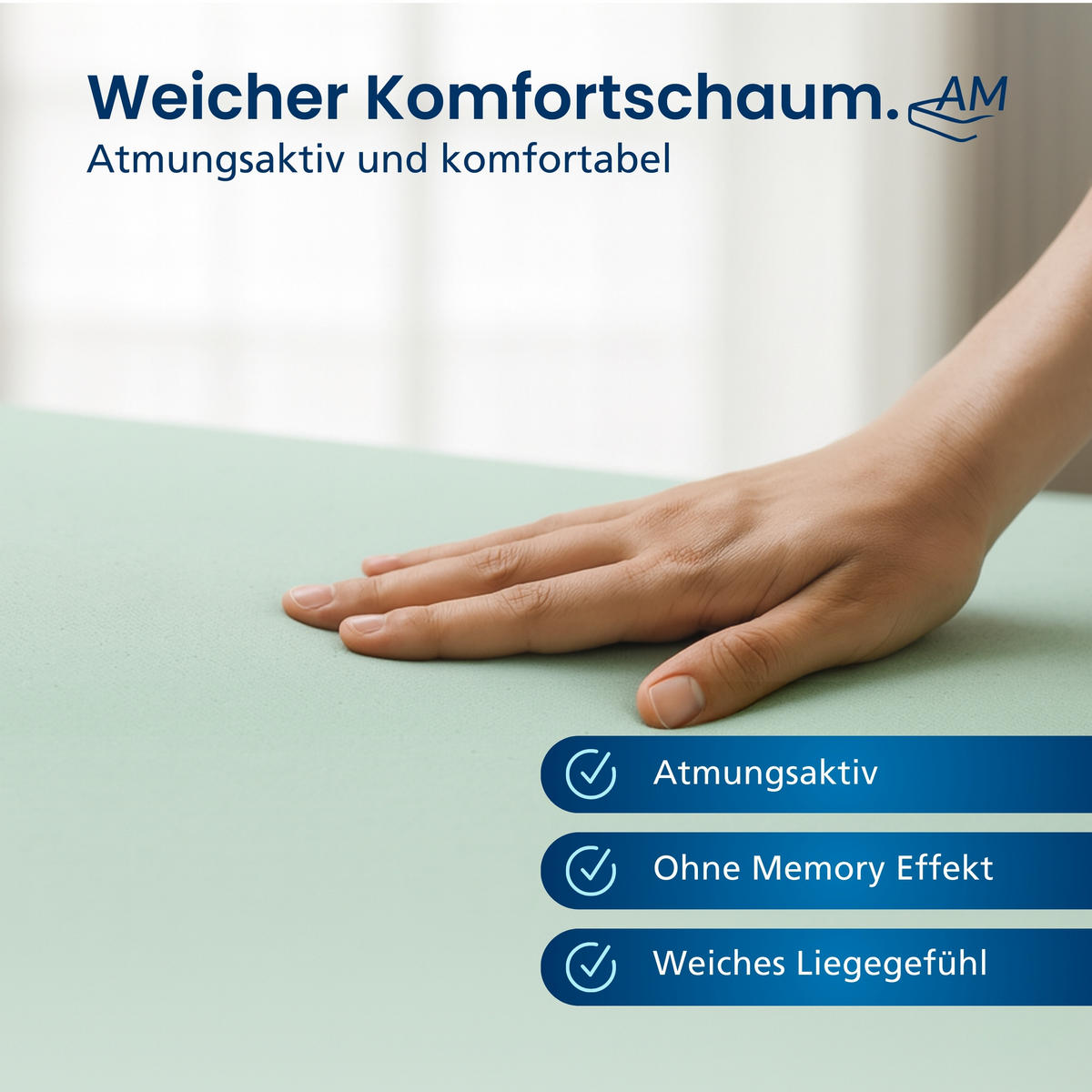 BASIC TOPPER ohne Bezug 180/200 cm - 4cm Höhe - Rosa, Textil (180/200cm) - AM Qualitätsmatratzen