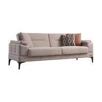 SOFA Eluna 3-Sitzer Mikrofaser Webstoff Beige - Beige, Kunststoff/Textil (230/85/90cm)