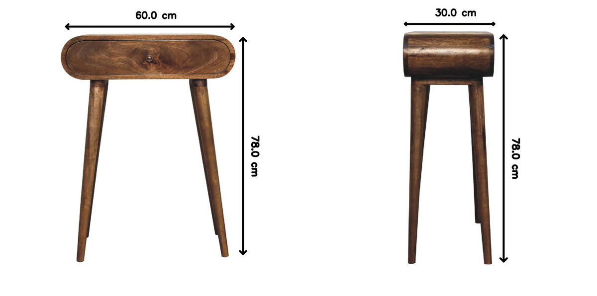 KONSOLENTISCH aus Massivholz - Messingfarben/Braun, Holz/Metall (30/60/78cm) - Artisan Furniture