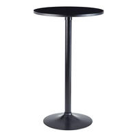 STEHTISCH – Schwarz, Ø 60 cm, Metall/Holz, 100 cm hoch, modern - Schwarz, Kunststoff/Metall (60/60/100cm) - KADIMA DESIGN