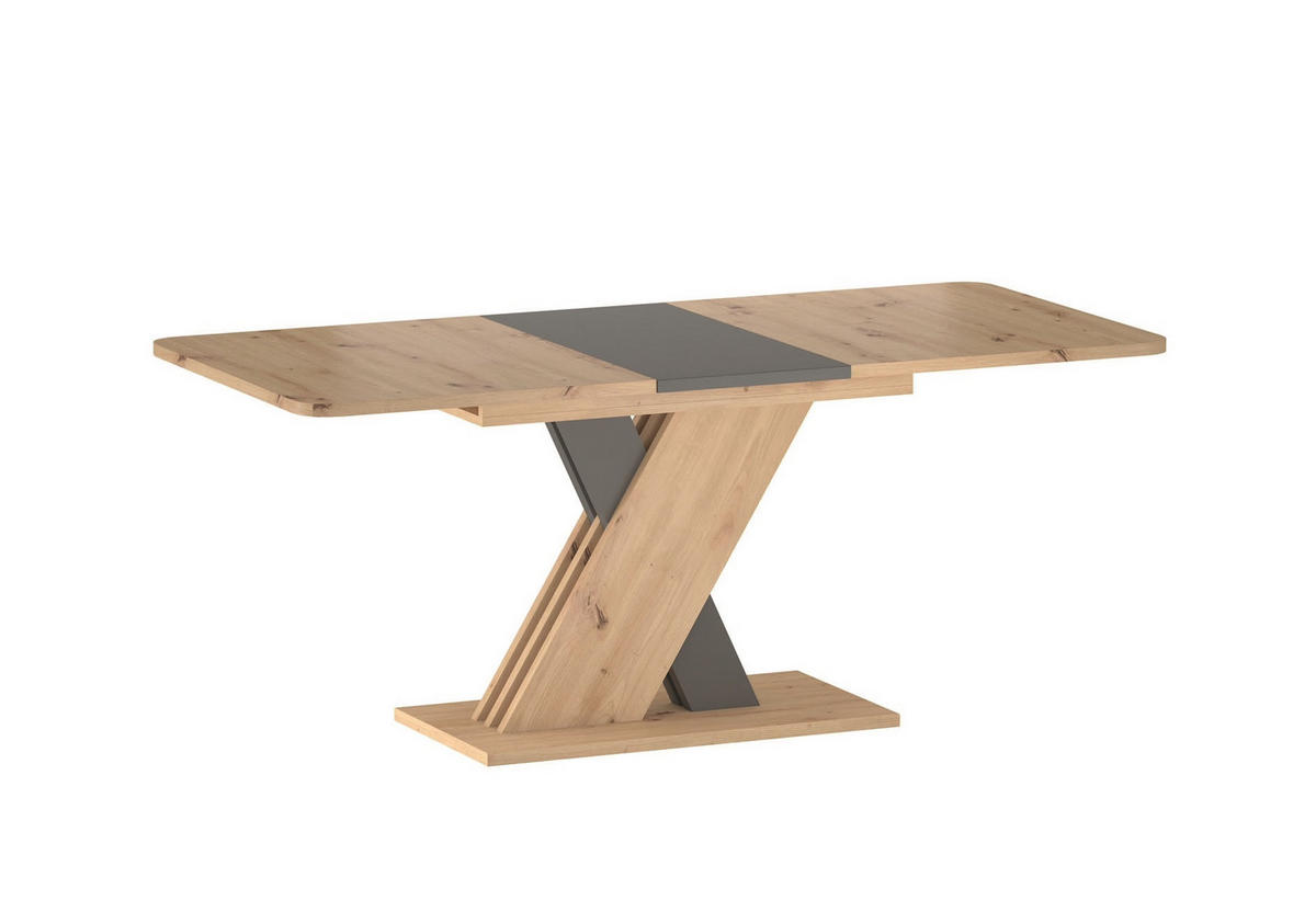 ESSTISCH rechteckig Eiche Artisan - Anthrazit ausziehbar - Anthrazit, Holzwerkstoff (85/140/76cm) - designimpex