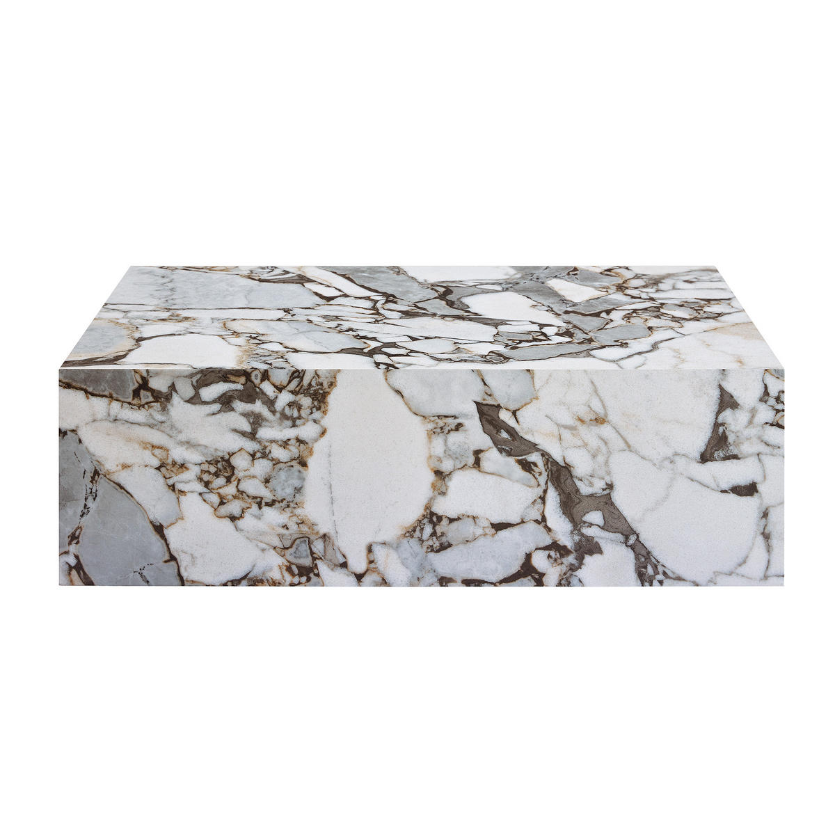 COUCHTISCH 90/50/30 cm weiß aus MDF mit Marmoroptik ohne Montage - Weiß, Holzwerkstoff (90/50/30cm) - OKWISH