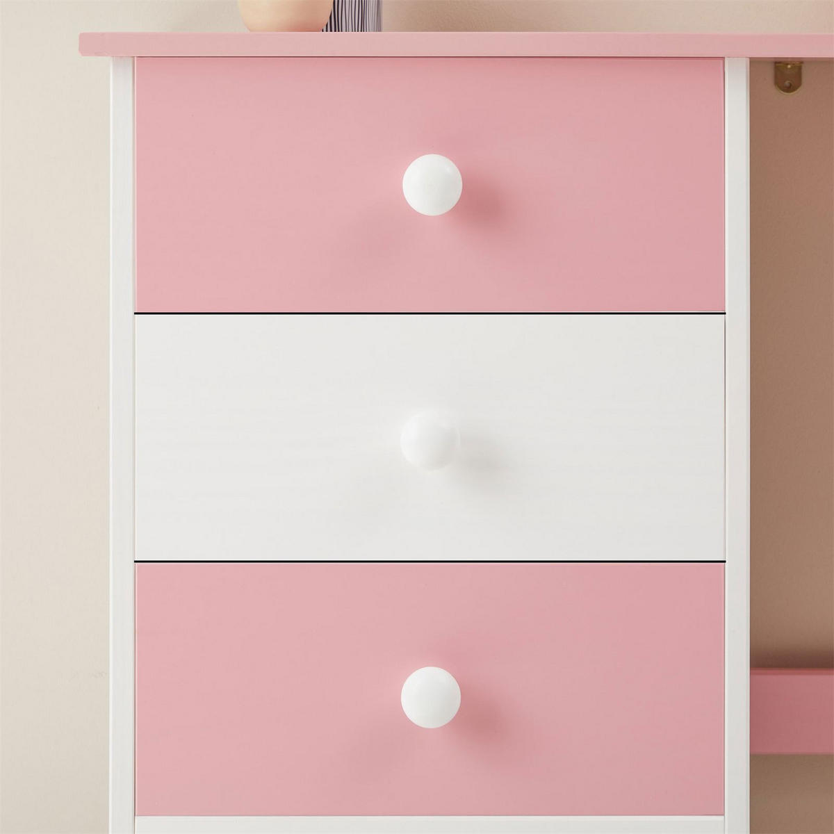 SCHREIBTISCH ARNE WEISS/ROSA - Weiß/Rosa, Holz (54/115/73cm) - IDIMEX