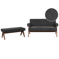 SADA POHOVEK Bouclé Černá/Tmavě hnědá Tamre - černá/hnědá, textil (148/79/78cm) - Beliani
