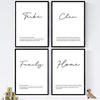 POSTER Set mit 4 Englisch ‚Familie‘ von Wörtern mit Definitionen A4 Rahmenlos - Klar, Papier (29.7/3cm) - Nacnic