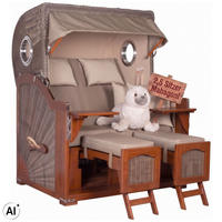 STRANDKORB XXL Düne Grande 2,5 Sitzer - Taupe/Braun, Metall (142/170/95cm) - Mr. Deko