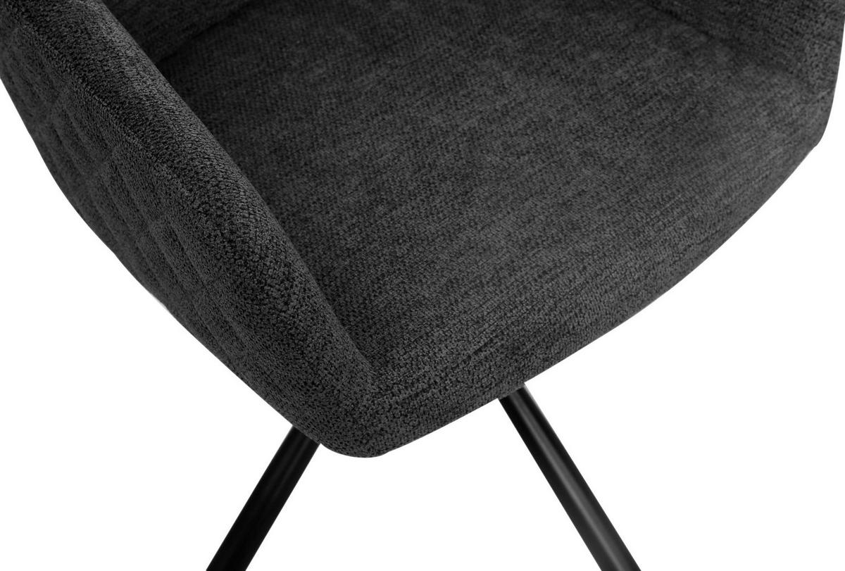 ESSZIMMERSTUHL Cuneo - Schwarz/Grau, Textil/Metall (56/85/60cm) - Mr. Deko