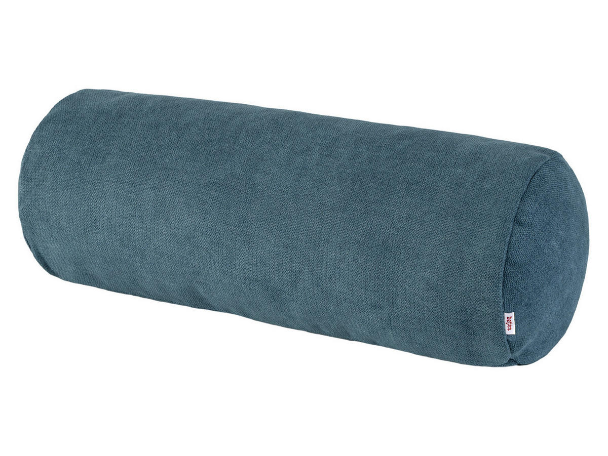 XL-NACKENROLLENHÜLLE FarbTon Chenille-Haptik nordlicht-blau 70/25 cm - Blau, Textil (25/70cm) - beties Heimtextil