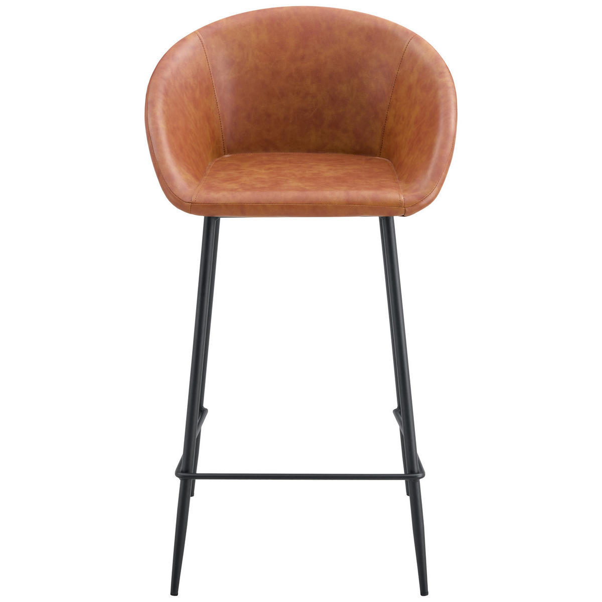 BARHOCKER Achille Cognac 2er-Set - Orange, Kunststoff (52/91/59cm) - Happy Garden