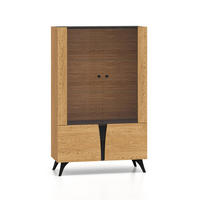 GESCHIRRSCHRANK Soah Holz und Schwarz - Schwarz, Holzwerkstoff (95/152/40cm) - Petits-meubles