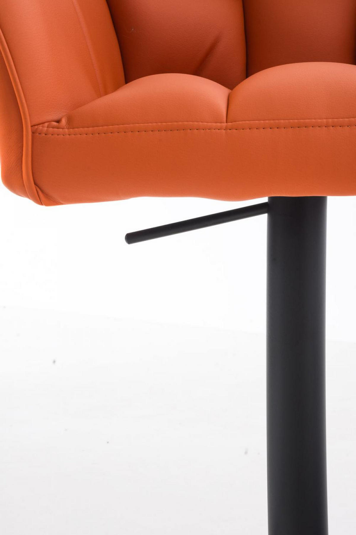 BARHOCKER 2er Set Lederlook Orange - Schwarz/Orange, Textil/Metall (64/88/45cm) - CLP