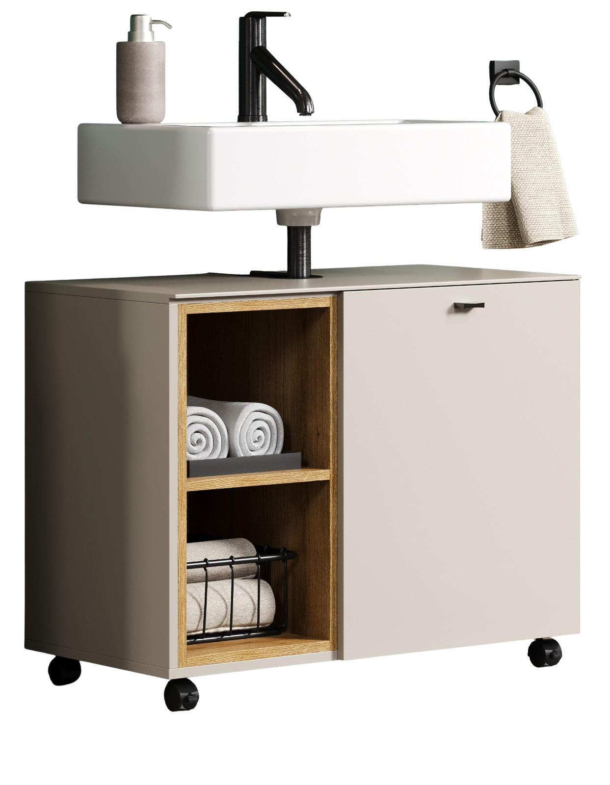 Top.Furn Waschbeckenunterschrank Kaschmir 80x64x42 cm