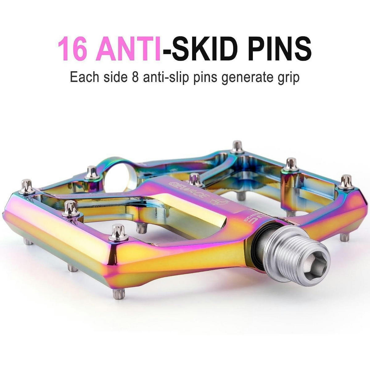 FAHRRADPEDALE Rennrad/Mountainbike Aluminiumlegierung 9/16 Zoll bunte Plattformpedale mit 3 Lagern und - Multicolor, Metall (10/1.5/10.4cm)