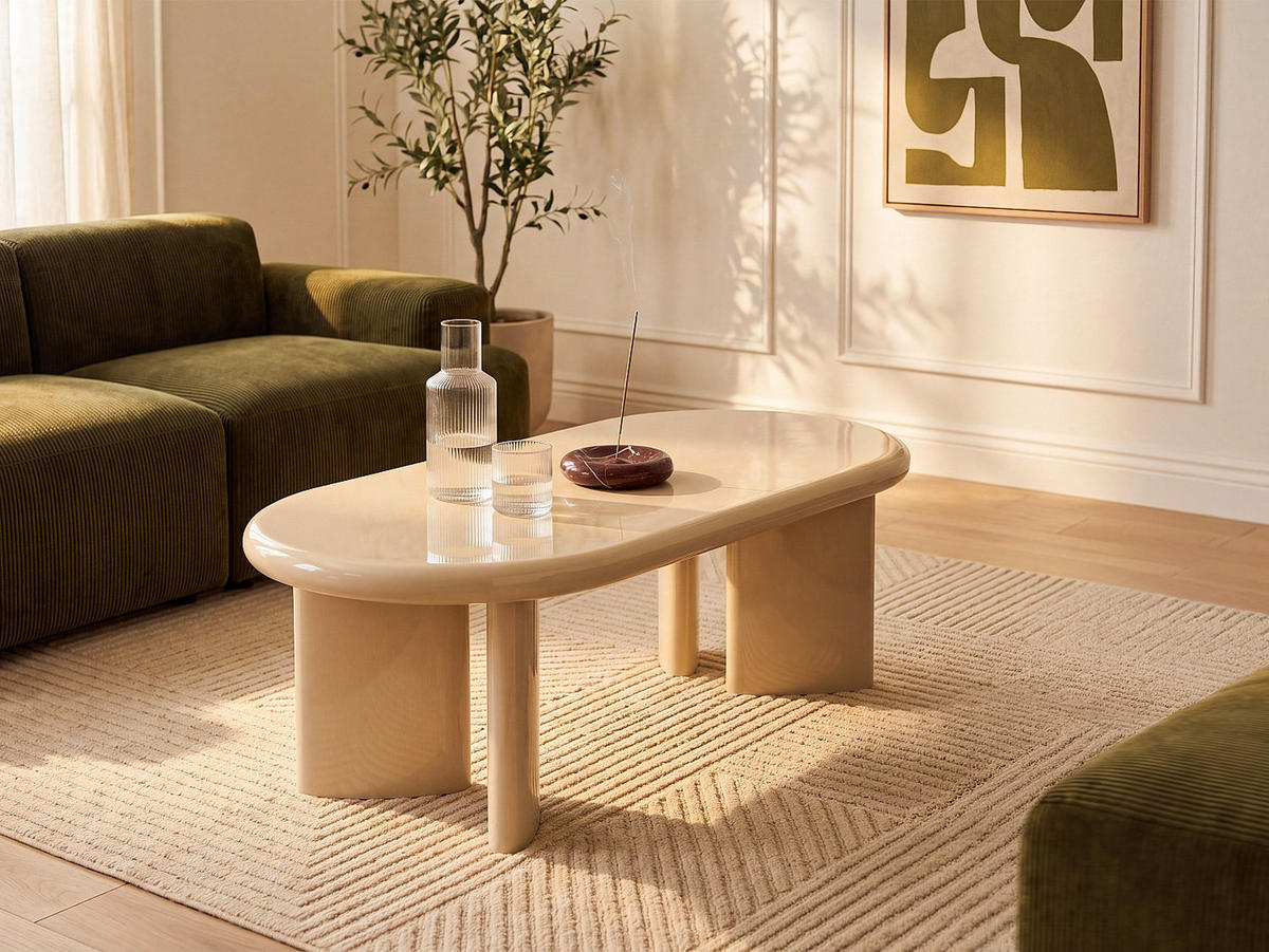 COUCHTISCH - 120 cm x 60 cm - holz - beige Tabemi - Beige, Holz (60/120/40cm) - Vente-Unique