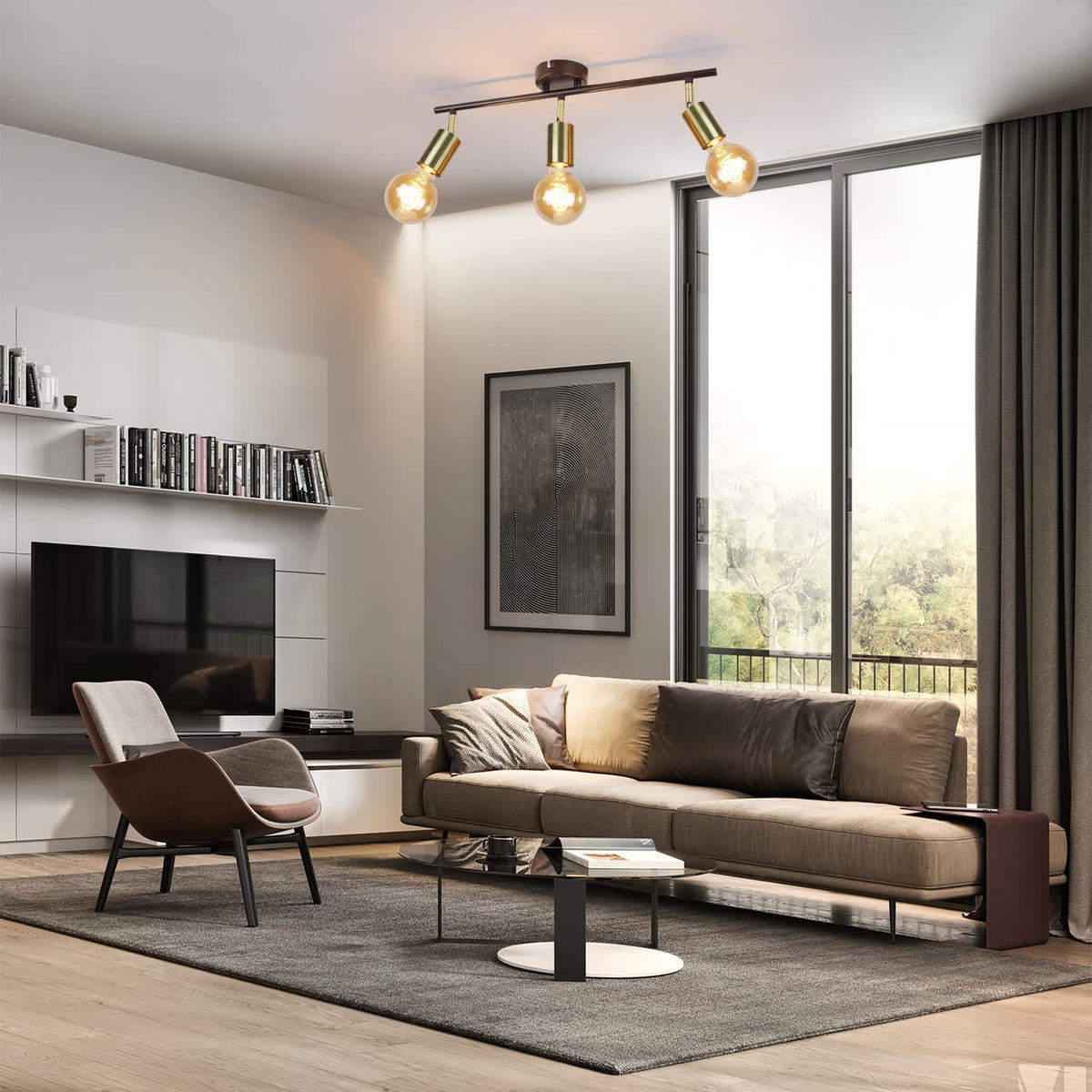 STRAHLER Nixie 3-flammig 52/4/12 cm - Goldfarben, Metall (52/4/12cm) - Nettlife