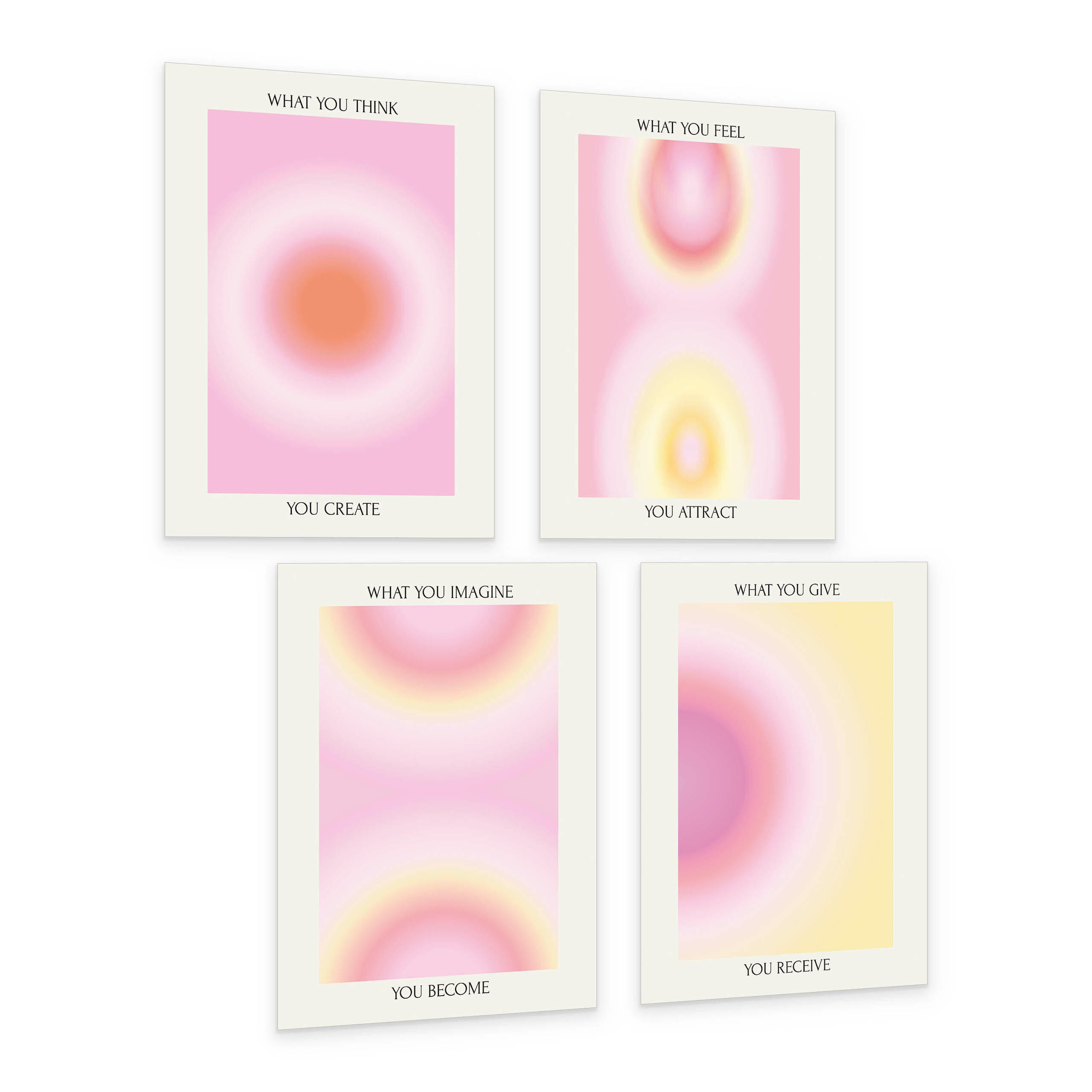 PLAKÁT Sada Aura Afirmace Citáty 4x A3 30x42 cm - různobarevná, papír (30/42/42cm) - Muralo