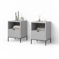 NACHTTISCH Aterno Grau 2er Set - Grau, Holzwerkstoff (40/55/38.1cm) - Livinity®