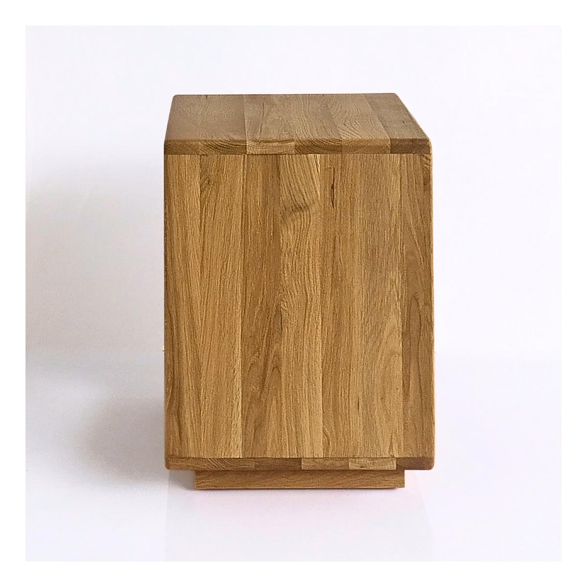NACHTTISCH Helene, Natur Massiveiche, 38/40/50 cm - Beige, Holz (40/50/38cm) - WOODEK