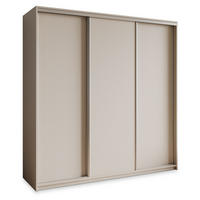 SCHWEBETÜRENSCHRANK NISSE 180/205/60 cm 3-türig mit Schubladen Kaschmir - Kaschmir/Nickelfarben, Holzwerkstoff (180/205/60cm) - MASSENO