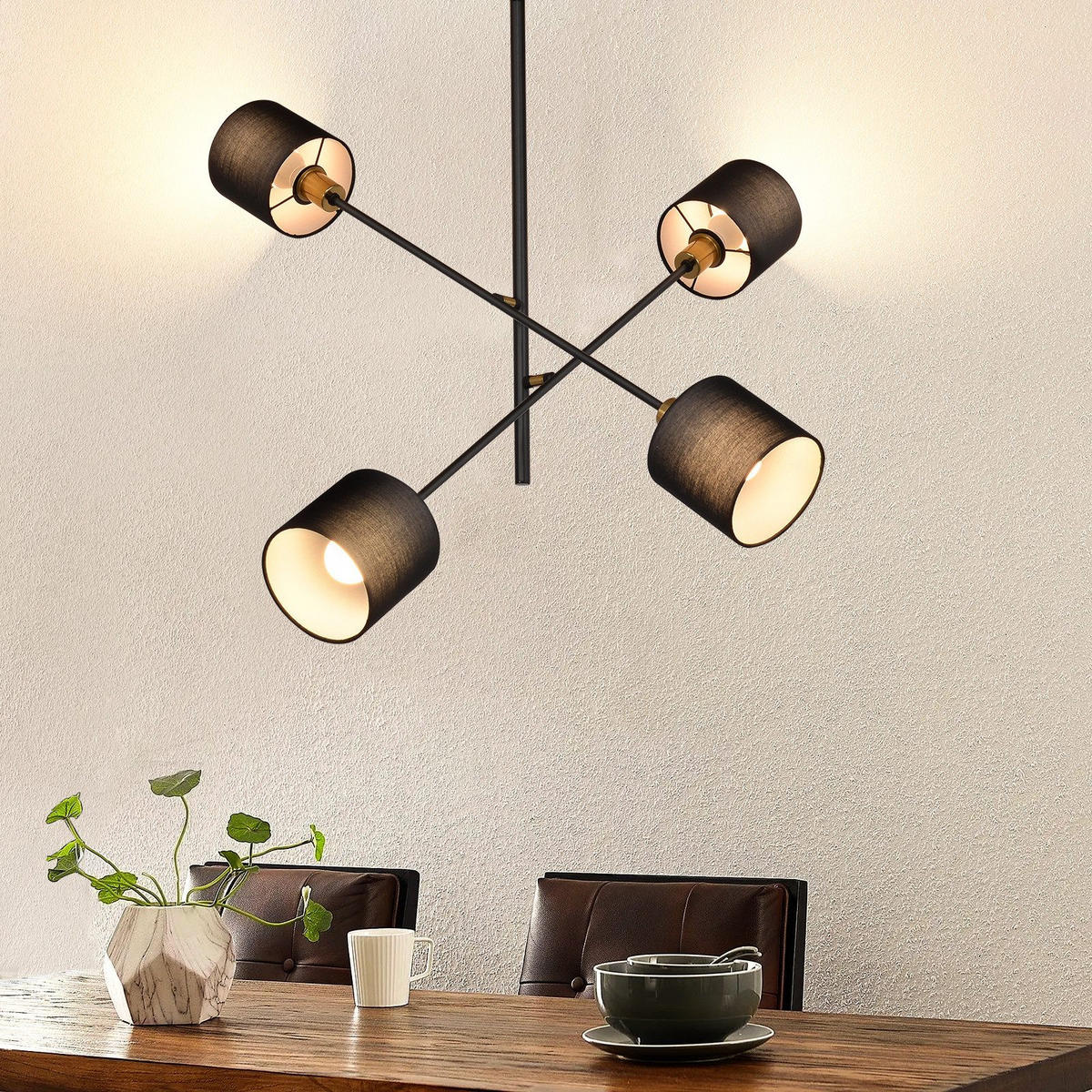 PENDELLEUCHTE Benedict 68/68/85 cm - Schwarz, Metall (68/68/85cm) - ZMH