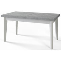 ESSZIMMERTISCH SKANDI, ausziehbarer Tisch: 200-300X100X78 cm, Farbe: ATELIER, mit Holzbeinen in Farbe Weiß - Weiß/Grau, Holzwerkstoff (200/100/78cm) - Alpi-Möbel