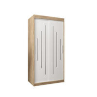 SCHWEBETÜRENSCHRANK 200/100/62 2-türig - Silberfarben/Weiß, Holz/Kunststoff (100/200/62cm) - Abiks Möbel