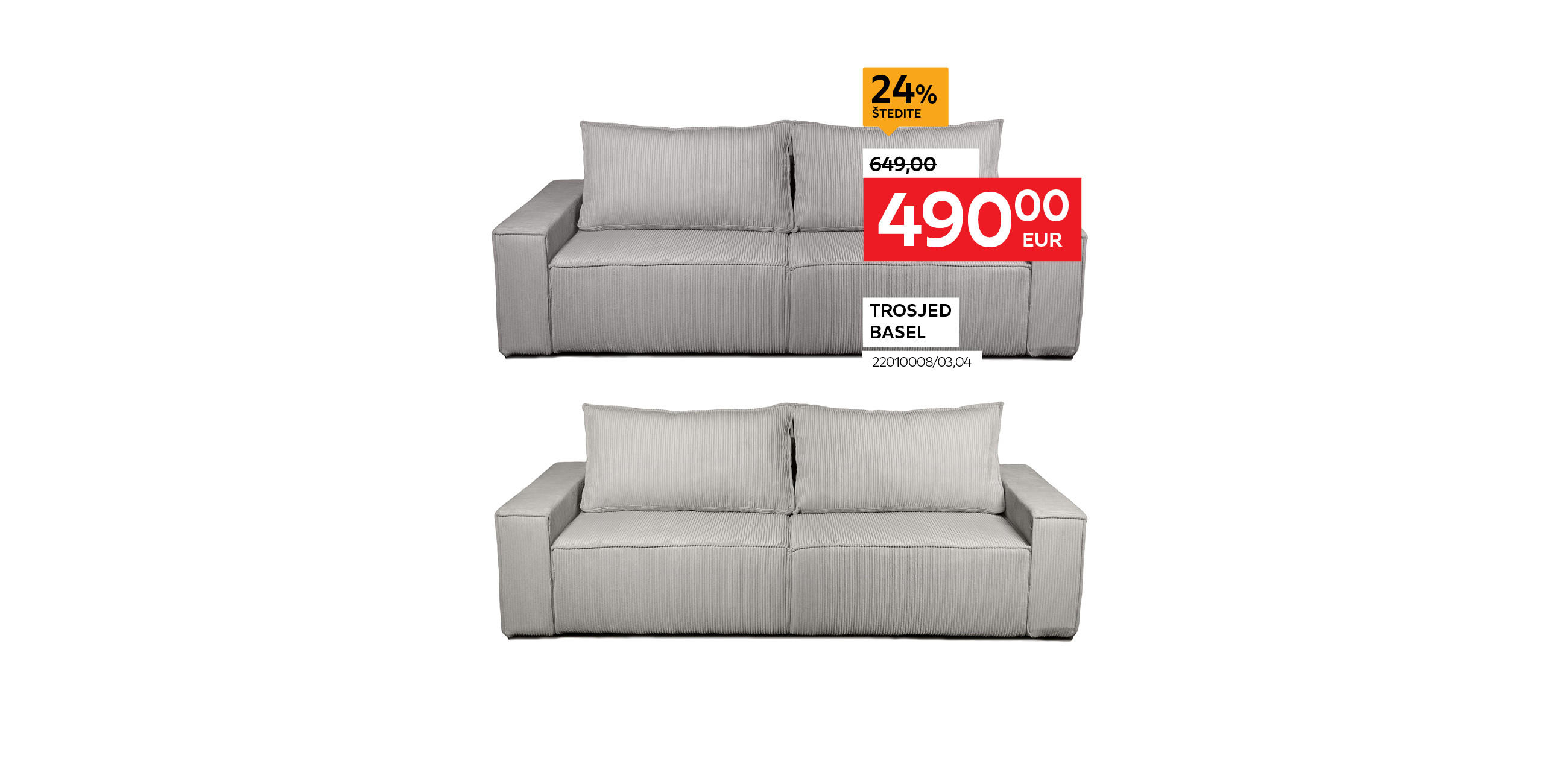 trosjed Basel 22010008/03,04 umjesto 649,00 € nova cijena 490,00 € Štedite 24%