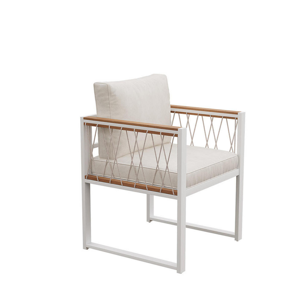 DINING-LOUNGESET für 6 Personen，Weiß - Weiß, Metall - KOMHTOM