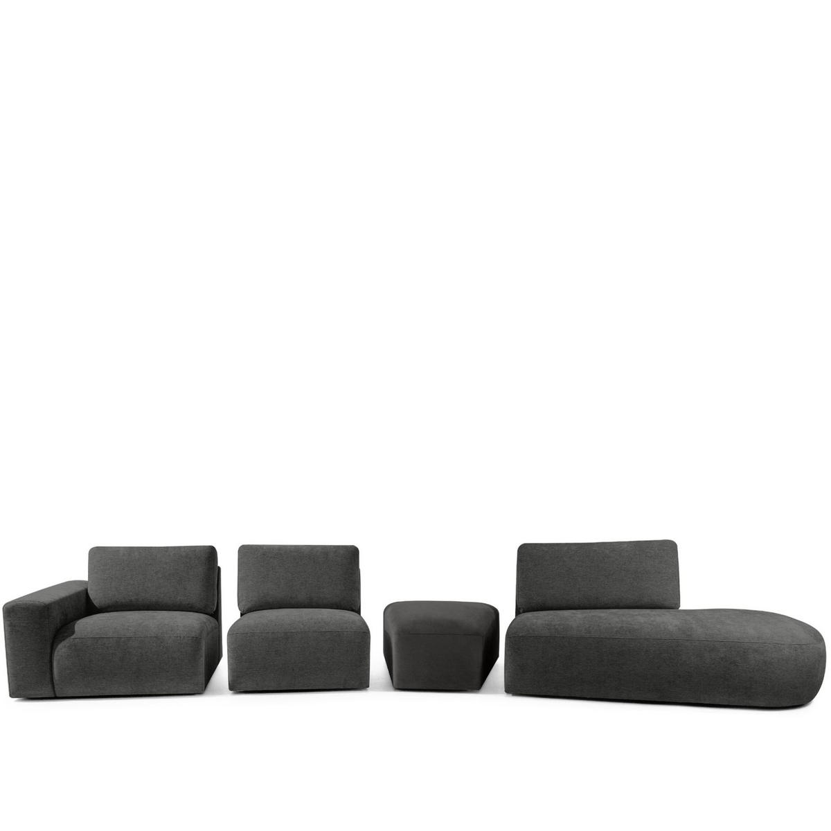 5-SITZER ECKSOFA ZUCCO Chenille rechts, Anthrazit - Anthrazit, Textil (430/84/105cm) - KONSIMO®