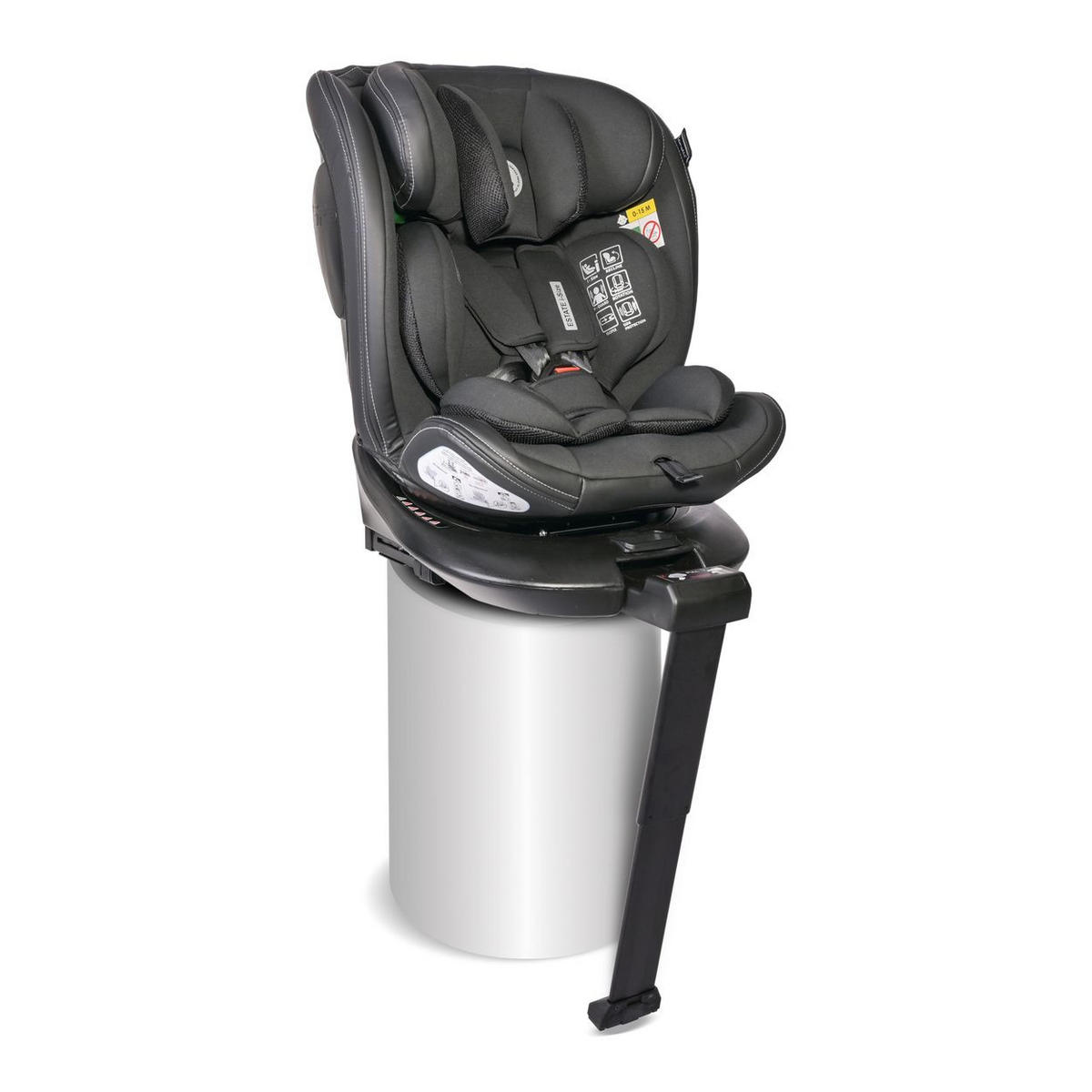 KINDERSITZ Estate i-Size schwarz (40-150cm) Isofix, Stützbein, Sitz 360° drehbar - Schwarz, Kunststoff (47/62/52cm) - Lorelli