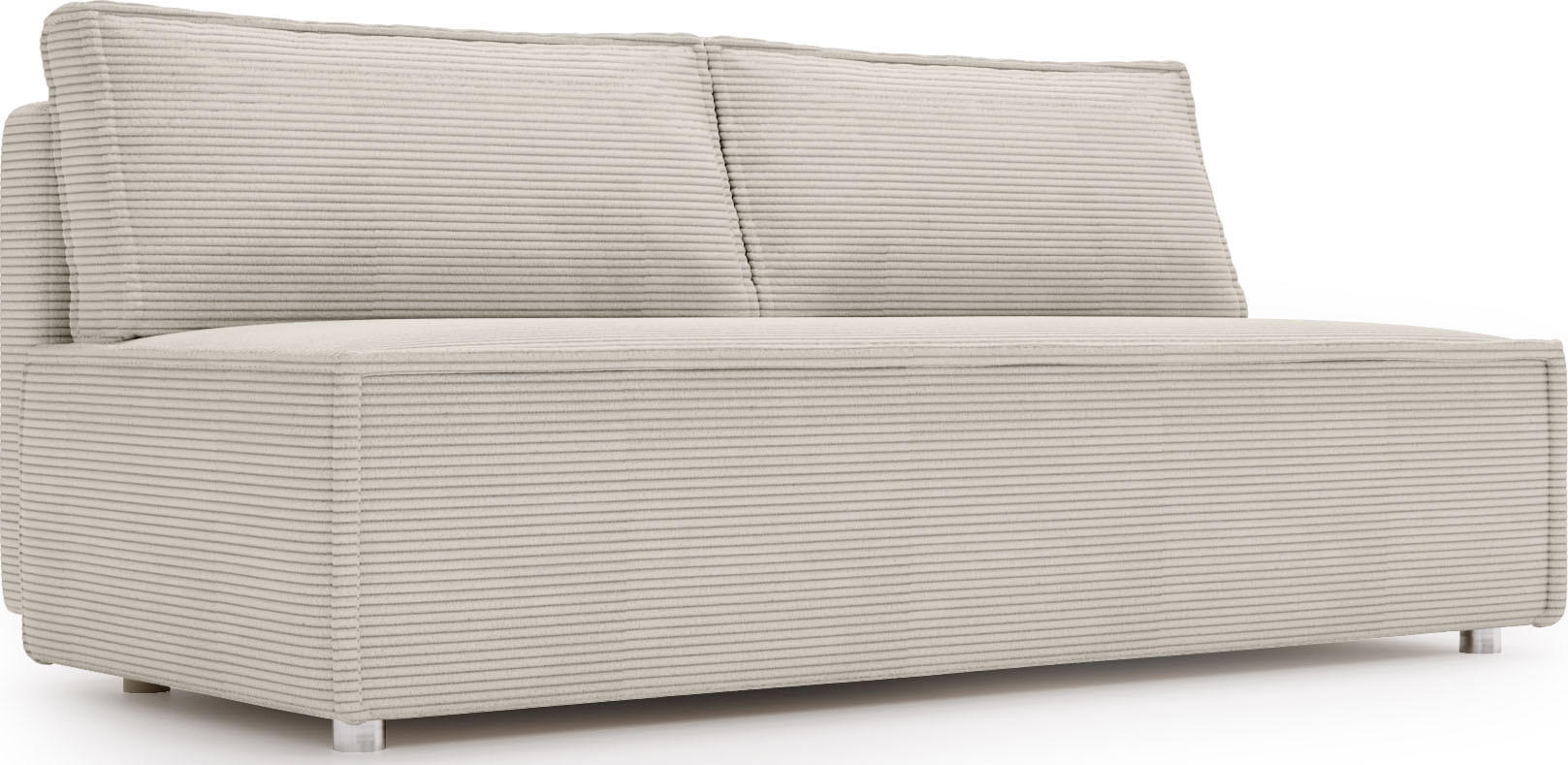 SCHLAFSOFA Diana mit Bettkasten, Creme 200/89/100 cm - Edelstahlfarben/Creme, Textil/Metall (200/89/100cm) - WFL GROUP