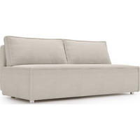 SCHLAFSOFA Diana mit Bettkasten, Creme 200/89/100 cm - Edelstahlfarben/Creme, Textil/Metall (200/89/100cm) - WFL GROUP