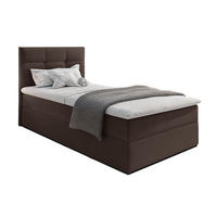 BOXBETT GECETENI 90x200 cm mit Bettkasten und Matratze - Braun - Schwarz/Braun, Holz/Holzwerkstoff (90/200cm) - AX Living