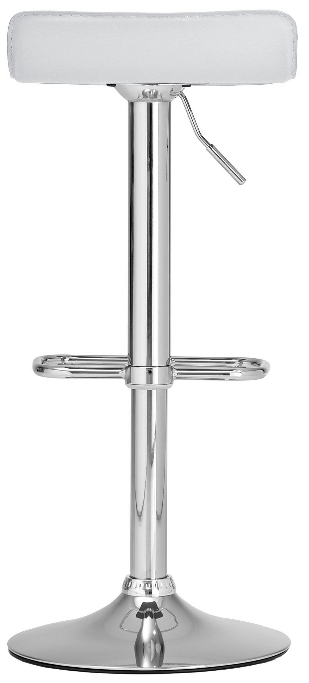 BARHOCKER Gutor Kunstleder Weiß - Weiß, Leder/Metall (38/65/41cm) - DELUKE