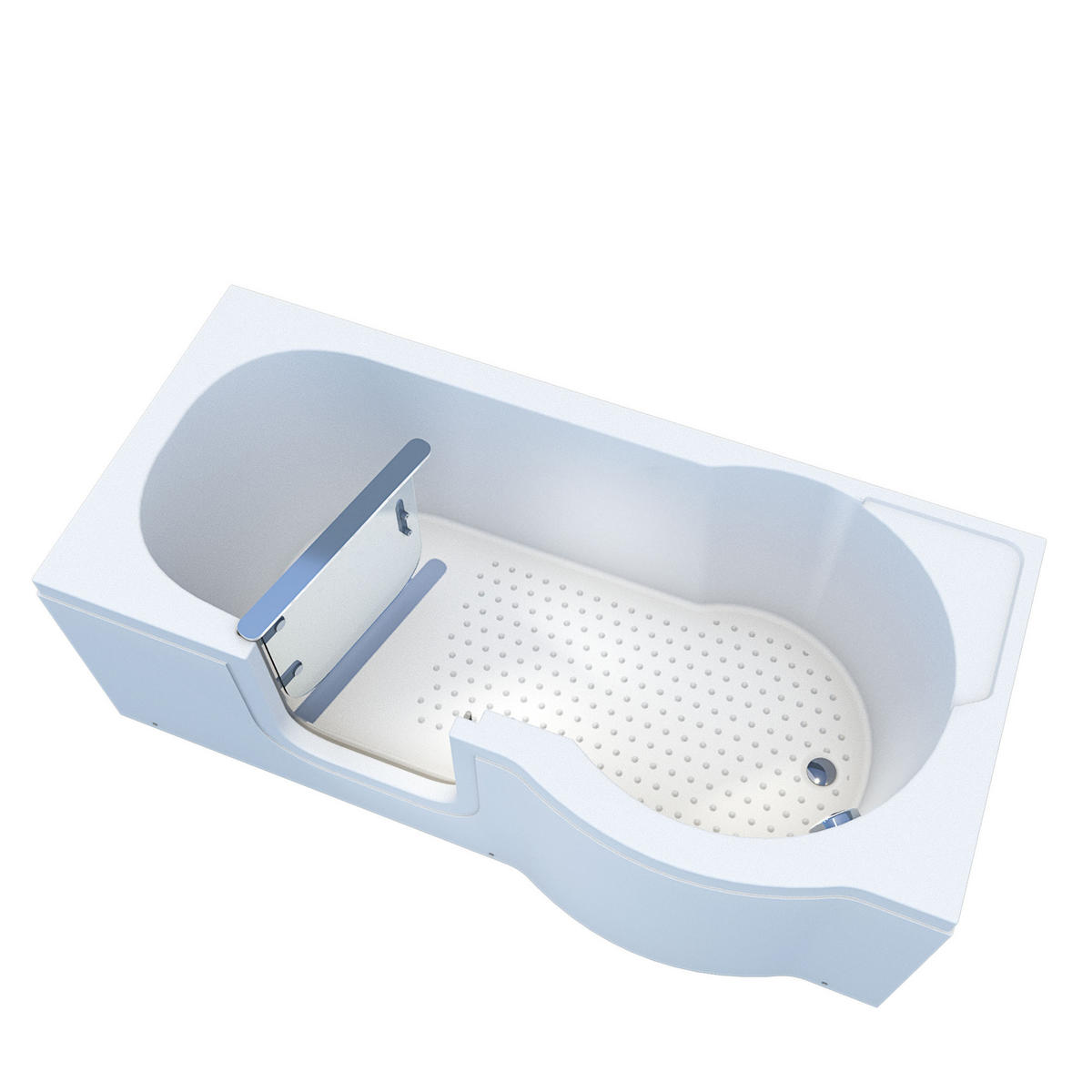 SENIORENBADEWANNE mit Tür S12-L 170x85cm - Weiß, Glas/Kunststoff (85/60/170cm) - AcquaVapore by Sandra Jentho