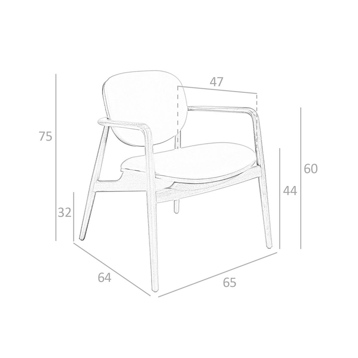 SESSEL Sessel aus braunem Öko-Leder und Nussbaumholz 65/64/75 cm - Nussbaumfarben/Terracotta, Leder/Holz (65/75/64cm) - ANGEL CERDA