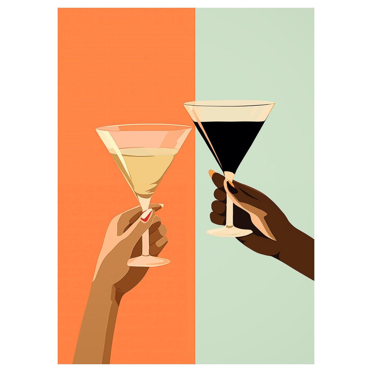 POSTER Andreas Magnusson - A Toast for Two - Orange, Papier (30/40/0.1cm) - Poster&Frame