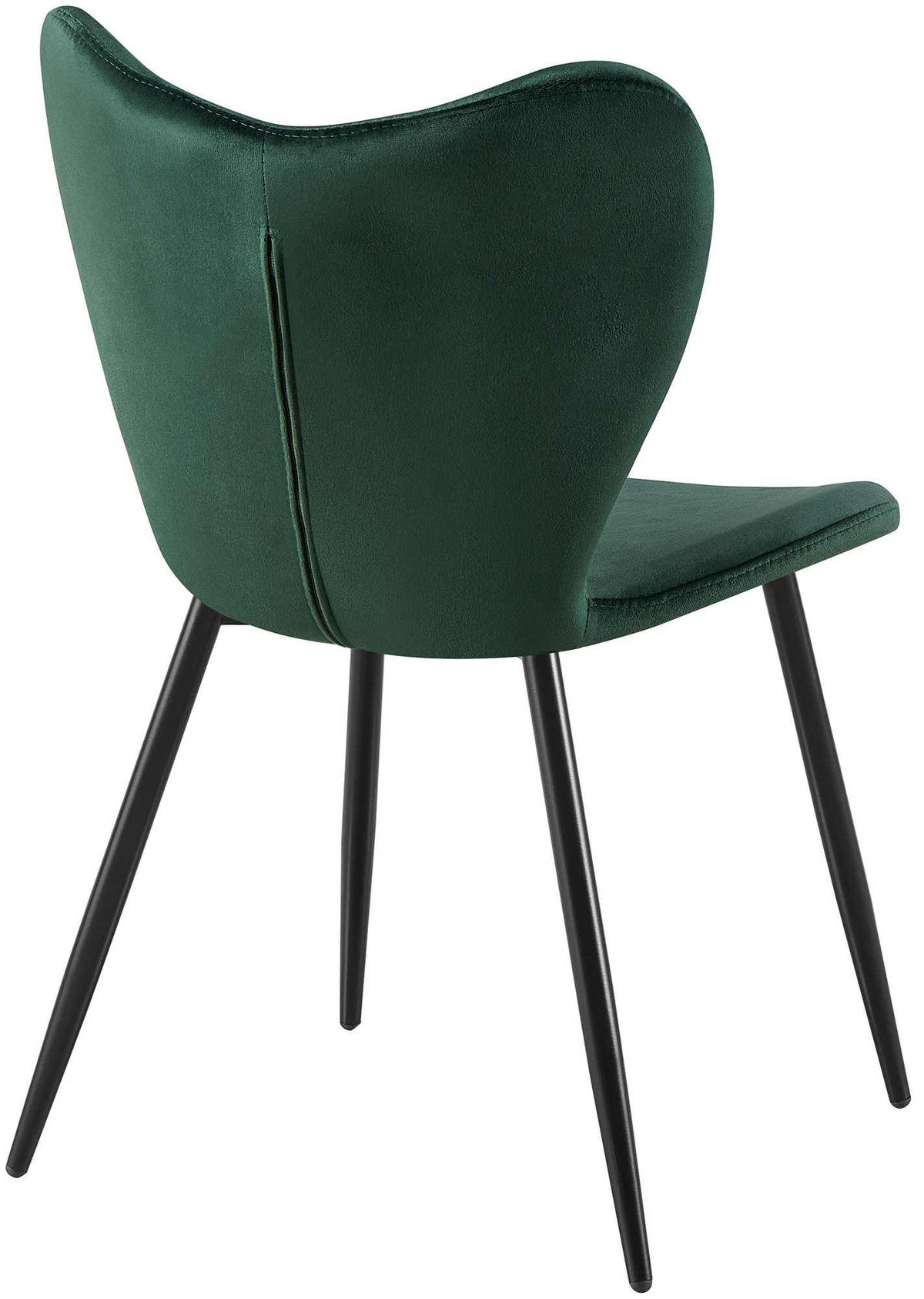 ESSZIMMERSTUHL Samt Grün - Schwarz/Grün, Textil/Metall (50/80/58cm) - CLP