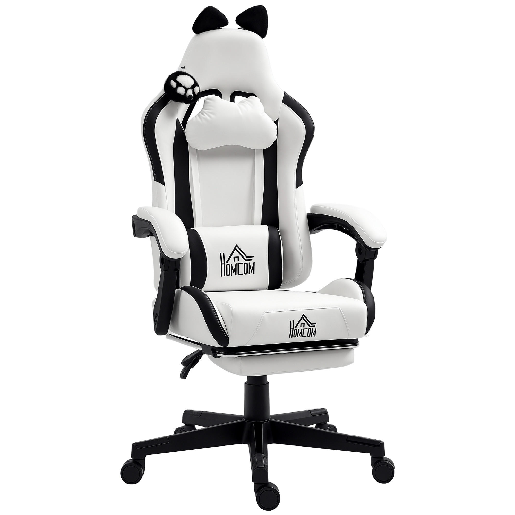 Pangivo Gaming-Stuhl Weiß 65x124x62 cm