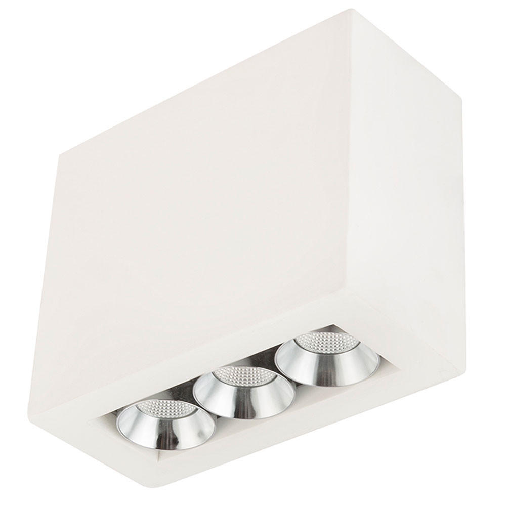 LED DECKENLEUCHTE Metall Gips Weiß Chrom - Weiß, Metall (12.2/5.6/10cm) - Globo Lighting