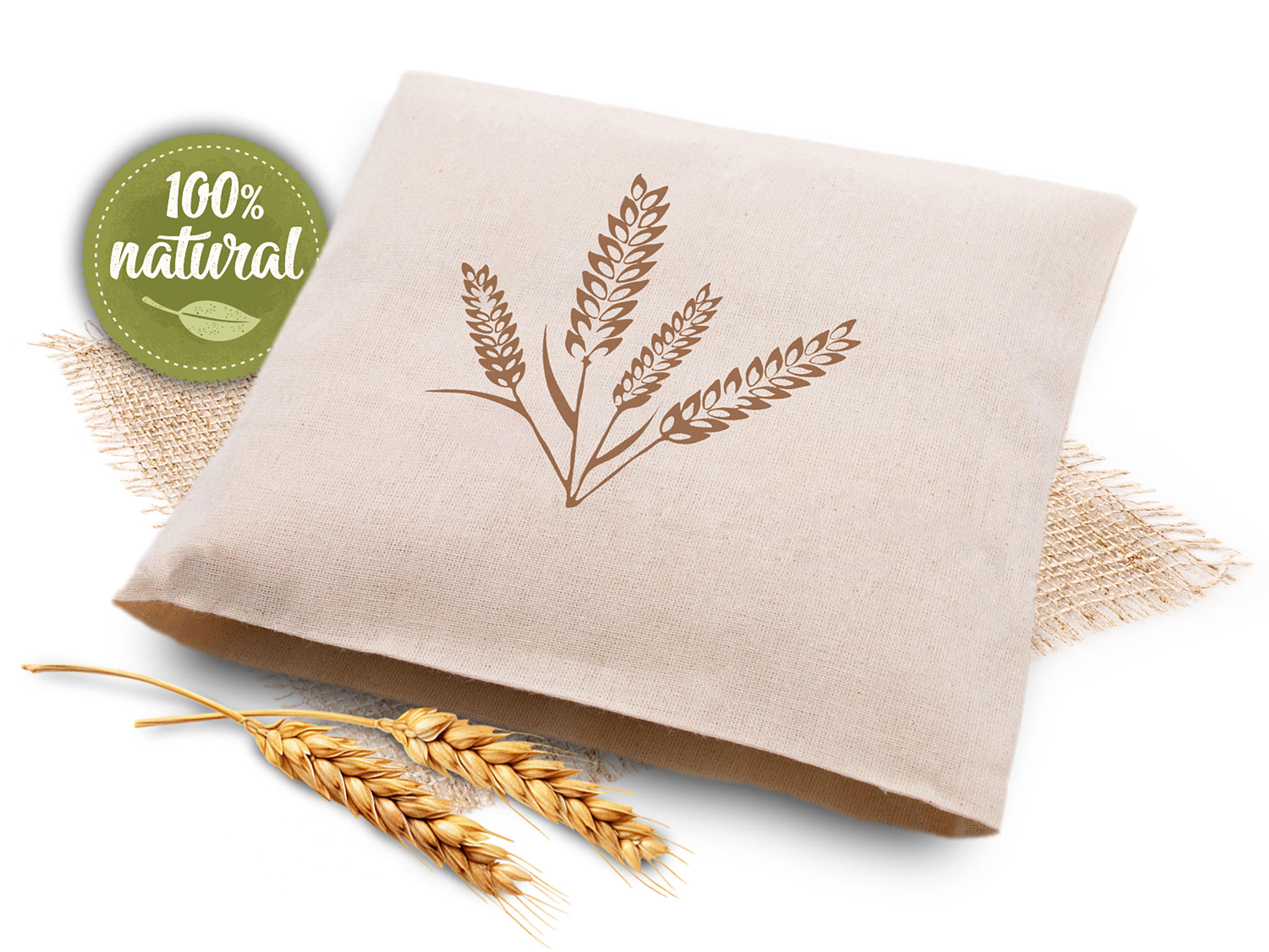 WÄRMEKISSEN, 21x21 cm, 100% Baumwolle, Weiß - Beige, Textil (21/2/21cm) - Zollner