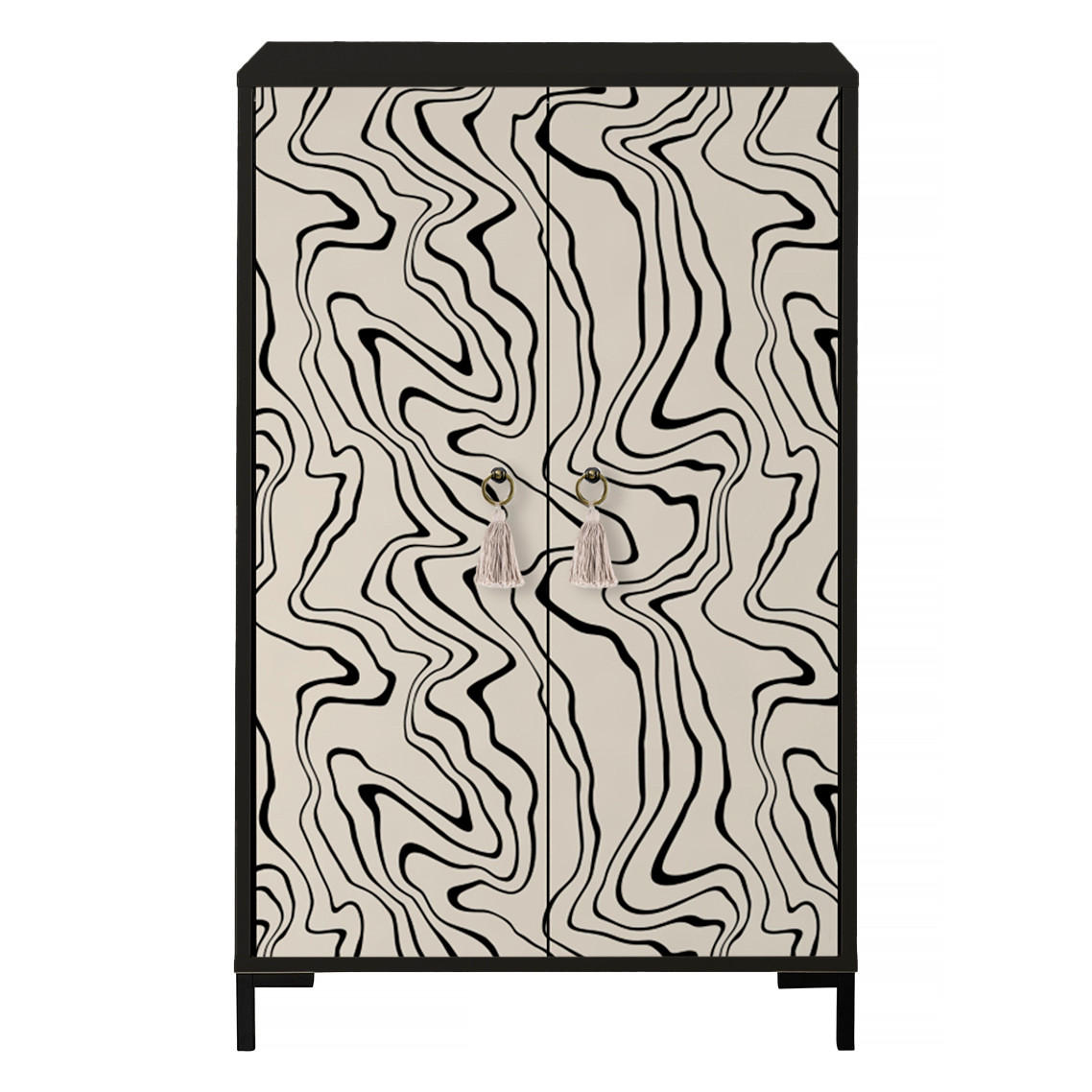 SIDEBOARD aus MDF mit 2 dekorativen Türen WALTER - Taupe, Holzwerkstoff (45/123/75cm) - RNT By Really Nice Things