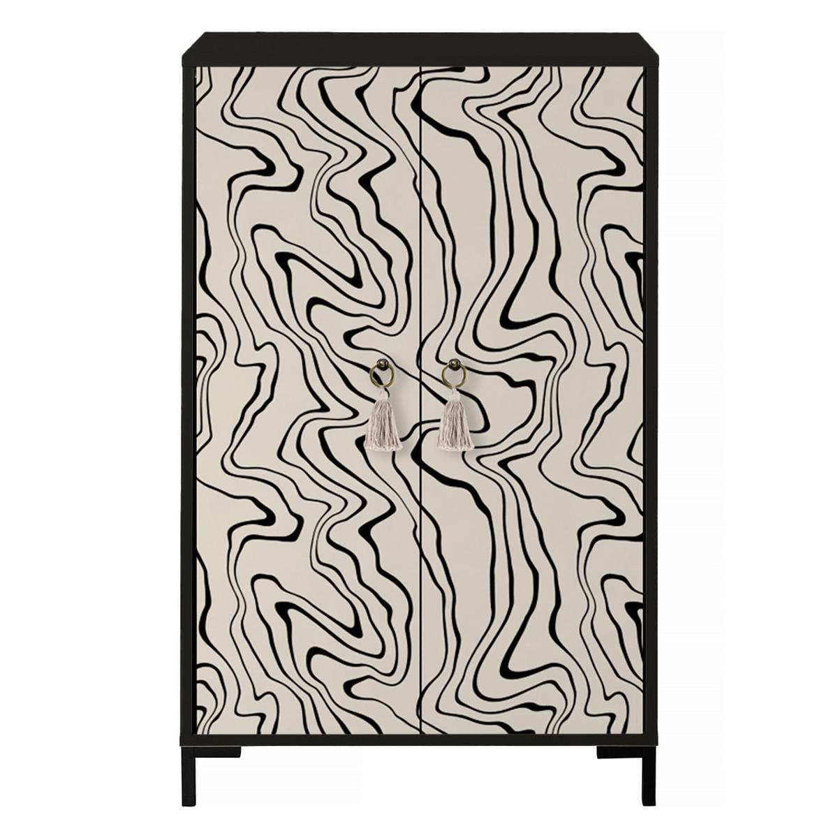 SIDEBOARD aus MDF mit 2 dekorativen Türen WALTER - Taupe, Holzwerkstoff (45/123/75cm) - RNT By Really Nice Things