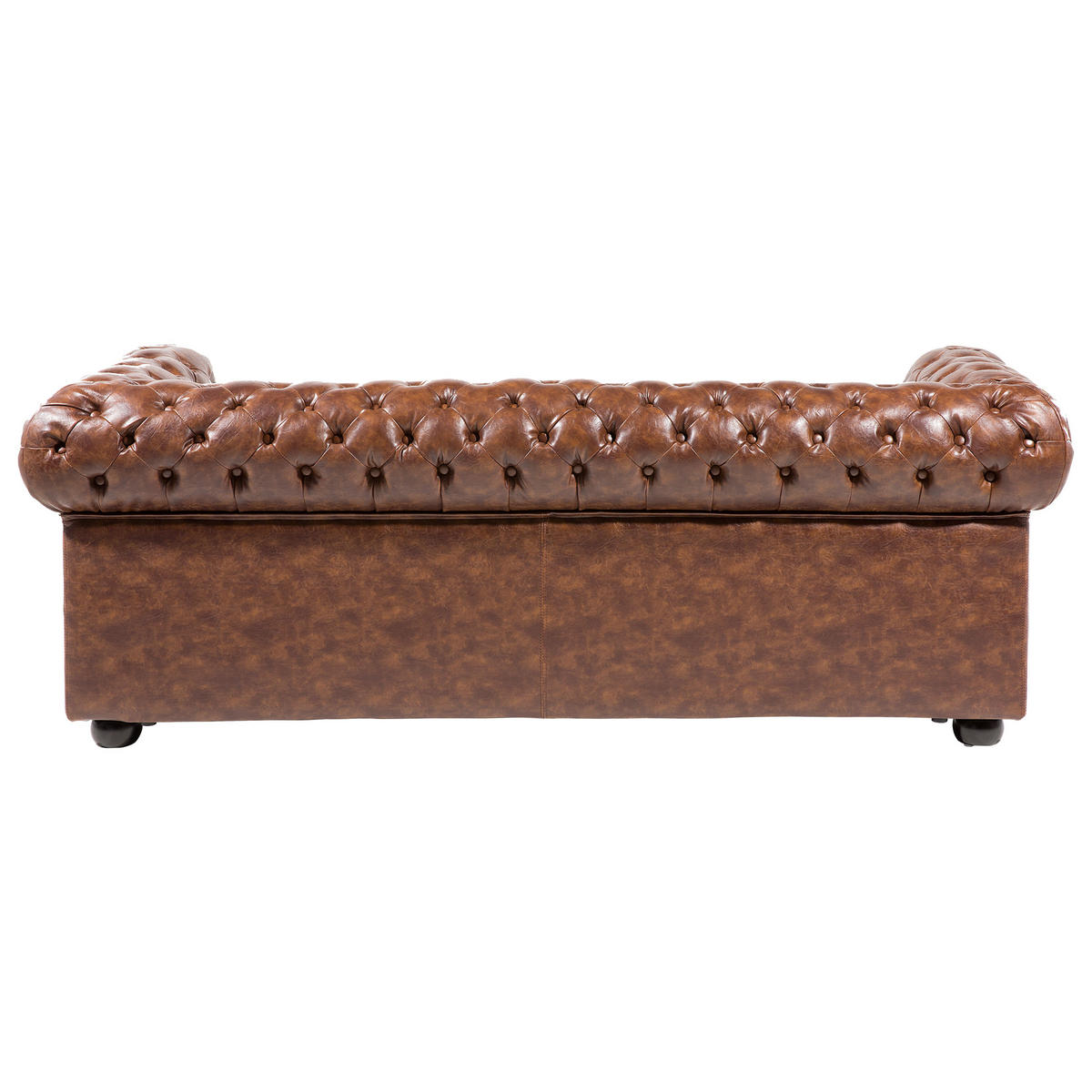 SOFA Kunstleder Goldbraun Chesterfield - Goldfarben, Kunststoff/Textil (195/70/75cm) - Beliani