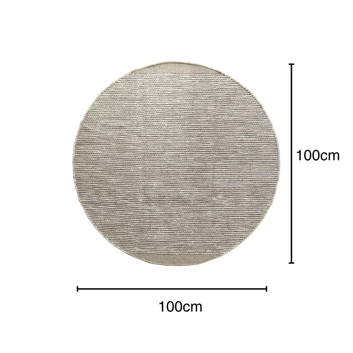 WOLLTEPPICH Roshni grau 100/100 cm - Grau, Naturmaterialien (100/100cm) - My-Rug
